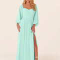 Chiffon Bridesmaid Dress with Bishop Sleeves Madeline Gardner