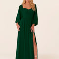 Chiffon Bridesmaid Dress with Bishop Sleeves Madeline Gardner