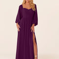 Chiffon Bridesmaid Dress with Bishop Sleeves Madeline Gardner