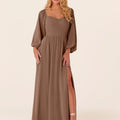 Chiffon Bridesmaid Dress with Bishop Sleeves Madeline Gardner