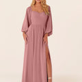 Chiffon Bridesmaid Dress with Bishop Sleeves Madeline Gardner