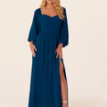 Chiffon Bridesmaid Dress with Bishop Sleeves Madeline Gardner