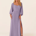 Chiffon Bridesmaid Dress with Bishop Sleeves Madeline Gardner