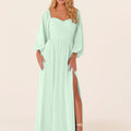 Chiffon Bridesmaid Dress with Bishop Sleeves Madeline Gardner
