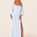 Chiffon Bridesmaid Dress with Bishop Sleeves Madeline Gardner