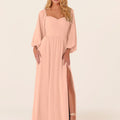 Chiffon Bridesmaid Dress with Bishop Sleeves Madeline Gardner