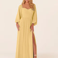 Chiffon Bridesmaid Dress with Bishop Sleeves Madeline Gardner