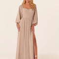 Chiffon Bridesmaid Dress with Bishop Sleeves Madeline Gardner
