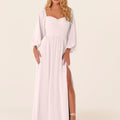 Chiffon Bridesmaid Dress with Bishop Sleeves Madeline Gardner
