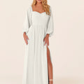 Chiffon Bridesmaid Dress with Bishop Sleeves Madeline Gardner