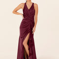Luxe Satin Bridesmaid Dress with Ruffle Detail Madeline Gardner