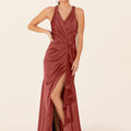 Luxe Satin Bridesmaid Dress with Ruffle Detail Madeline Gardner