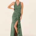 Luxe Satin Bridesmaid Dress with Ruffle Detail Madeline Gardner