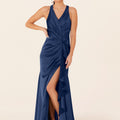 Luxe Satin Bridesmaid Dress with Ruffle Detail Madeline Gardner