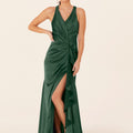 Luxe Satin Bridesmaid Dress with Ruffle Detail Madeline Gardner