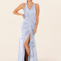 Luxe Satin Bridesmaid Dress with Ruffle Detail Madeline Gardner