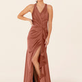 Luxe Satin Bridesmaid Dress with Ruffle Detail Madeline Gardner