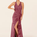 Luxe Satin Bridesmaid Dress with Ruffle Detail Madeline Gardner