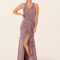 Luxe Satin Bridesmaid Dress with Ruffle Detail Madeline Gardner