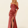 Draped Luxe Satin Bridesmaid Dress Madeline Gardner