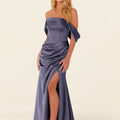 Draped Luxe Satin Bridesmaid Dress Madeline Gardner