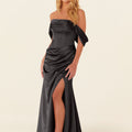 Draped Luxe Satin Bridesmaid Dress Madeline Gardner
