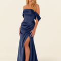 Draped Luxe Satin Bridesmaid Dress Madeline Gardner