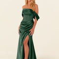 Draped Luxe Satin Bridesmaid Dress Madeline Gardner