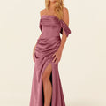 Draped Luxe Satin Bridesmaid Dress Madeline Gardner