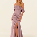 Draped Luxe Satin Bridesmaid Dress Madeline Gardner