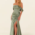 Draped Luxe Satin Bridesmaid Dress Madeline Gardner