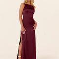 Luxe Satin Bridesmaid Dress with Strappy Back Madeline Gardner