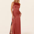 Luxe Satin Bridesmaid Dress with Strappy Back Madeline Gardner