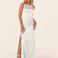 Luxe Satin Bridesmaid Dress with Strappy Back Madeline Gardner