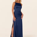 Luxe Satin Bridesmaid Dress with Strappy Back Madeline Gardner