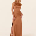 Luxe Satin Bridesmaid Dress with Strappy Back Madeline Gardner