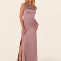 Luxe Satin Bridesmaid Dress with Strappy Back Madeline Gardner