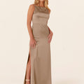 Luxe Satin Bridesmaid Dress with Strappy Back Madeline Gardner