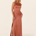 Luxe Satin Bridesmaid Dress with Strappy Back Madeline Gardner