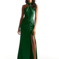 Luxe Satin Twisted Halter Bridesmaid Dress Madeline Gardner