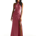Luxe Satin Twisted Halter Bridesmaid Dress Madeline Gardner