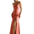 Satin Fit and Flare Bridesmaid Dress with Bow Neckline Madeline Gardner