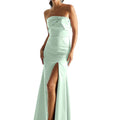 Satin Fit and Flare Bridesmaid Dress with Bow Neckline Madeline Gardner