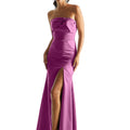 Satin Fit and Flare Bridesmaid Dress with Bow Neckline Madeline Gardner