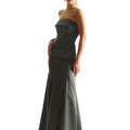 Satin Mermaid Bridesmaid Dress with Cuffed Neckline Madeline Gardner