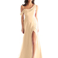 Chiffon Bridesmaid Dress with Asymmetric Draped Neckline Morilee