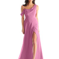 Chiffon Bridesmaid Dress with Asymmetric Draped Neckline Morilee