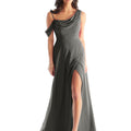Chiffon Bridesmaid Dress with Asymmetric Draped Neckline Morilee