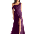 Chiffon Bridesmaid Dress with Asymmetric Draped Neckline Morilee