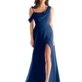 Chiffon Bridesmaid Dress with Asymmetric Draped Neckline Morilee